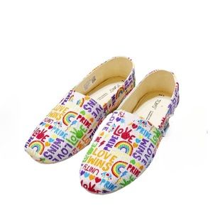 Toms Alpargata Multi Unity Love Wins Shoes. Size 7.5